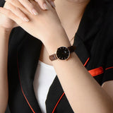 Buy Shop Daniel Wellington Classic Petite Bristol Black Dial Brown Leather Strap Watch For Women - DW00100221 USA Online