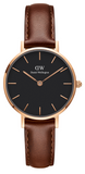 Buy Shop Daniel Wellington Classic Petite St Mawes Black Dial Brown Leather Strap Watch For Women - DW00100225 USA Online