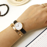 Buy Shop Daniel Wellington Classic Petite Sheffield White Dial Black Leather Strap Watch For Women - DW00100230 USA Online