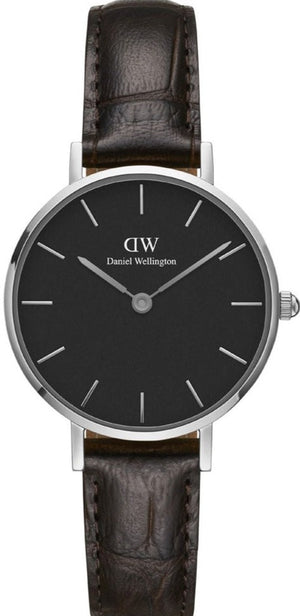 Buy Shop Daniel Wellington Classic Petite York Black Dial Brown Leather Strap Watch For Women - DW00100238 USA Online