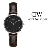 Buy Shop Daniel Wellington Classic Petite York Black Dial Brown Leather Strap Watch For Women - DW00100238 USA Online