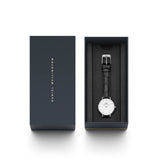 Buy Shop Daniel Wellington Classic Petite Reading White Dial Black Leather Strap Watch For Women - DW00100241 USA Online