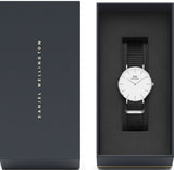 Buy Shop Daniel Wellington Classic Petite Cornwall White Dial Black NATO Strap Watch For Women - DW00100254 USA Online