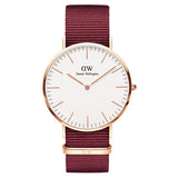 Buy Shop Daniel Wellington Classic Roselyn White Dial Maroon Nylon Strap Watch For Women - DW00100267 USA Online