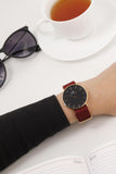 Buy Shop Daniel Wellington Classic Roselyn Black Dial Maroon Nylon Strap Watch For Women - DW00100273 USA Online