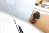 Buy Shop Daniel Wellington Classic Roselyn Black Dial Maroon Nylon Strap Watch For Women - DW00100274 USA Online