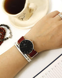 Buy Shop Daniel Wellington Classic Roselyn Black Dial Maroon Nylon Strap Watch For Women - DW00100274 USA Online