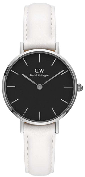 Buy Shop Daniel Wellington Classic Petite Bondi Black Dial White Leather Strap Watch For Women - DW00100284 USA Online