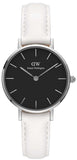 Buy Shop Daniel Wellington Classic Petite Bondi Black Dial White Leather Strap Watch For Women - DW00100284 USA Online