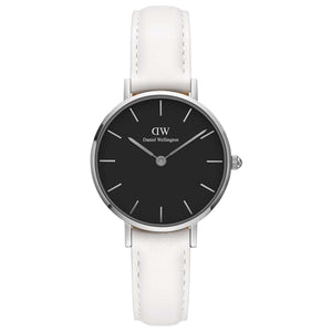 Buy Shop Daniel Wellington Classic Petite Bondi Black Dial White Leather Strap Watch For Women - DW00100284 USA Online