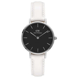 Buy Shop Daniel Wellington Classic Petite Bondi Black Dial White Leather Strap Watch For Women - DW00100284 USA Online