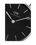 Buy Shop Daniel Wellington Petite Sterling Black Dial Silver Mesh Bracelet Watch For Women - DW00100304 USA Online