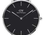 Buy Shop Daniel Wellington Petite Sterling Black Dial Silver Mesh Bracelet Watch For Women - DW00100304 USA Online