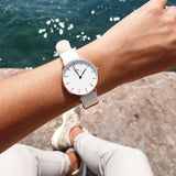 Buy Shop Daniel Wellington Classic Dover White Dial White Nylon Strap Watch For Women - DW00100309 USA Online