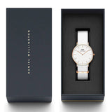 Buy Shop Daniel Wellington Classic Dover White Dial White Nylon Strap Watch For Women - DW00100309 USA Online