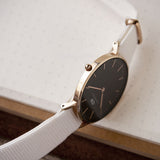 Buy Shop Daniel Wellington Classic Dover Black Dial White Nylon Strap Watch For Women - DW00100310 USA Online