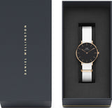 Buy Shop Daniel Wellington Classic Petite Dover Black Dial White NATO Strap Watch For Women - DW00100312 USA Online