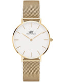 Buy Shop Daniel Wellington Classic Petite White Dial Gold Mesh Bracelet Watch For Women - DW00100348 USA Online
