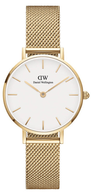 Buy Shop Daniel Wellington Classic Petite Evergold White Dial Gold Mesh Bracelet Watch For Women - DW00100350 USA Online