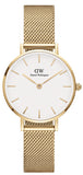 Buy Shop Daniel Wellington Classic Petite Evergold White Dial Gold Mesh Bracelet Watch For Women - DW00100350 USA Online