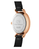 Buy Shop Daniel Wellington Classic Petite Pressed Ashfield Black Dial Black Mesh Bracelet Watch For Women - DW00100441 USA Online