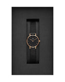 Buy Shop Daniel Wellington Classic Petite Pressed Ashfield Black Dial Black Mesh Bracelet Watch For Women - DW00100441 USA Online