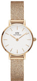 Buy Shop Daniel Wellington Petite Pressed Melrose White Dial Gold Mesh Bracelet Watch For Women - DW00100447 USA Online