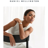 Buy Shop Daniel Wellington Petite Pressed Melrose White Dial Gold Mesh Bracelet Watch For Women - DW00100447 USA Online