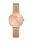 Buy Shop Daniel Wellington Petite Rose Gold Dial Rose Gold Mesh Bracelet Watch For Women - DW00100470 USA Online
