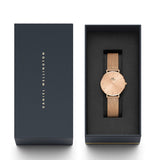 Buy Shop Daniel Wellington Petite Rose Gold Dial Rose Gold Mesh Bracelet Watch For Women - DW00100471 USA Online