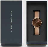 Buy Shop Daniel Wellington Petite Melrose Brown Dial Rose Gold Mesh Strap Watch For Women - DW00100477 USA Online