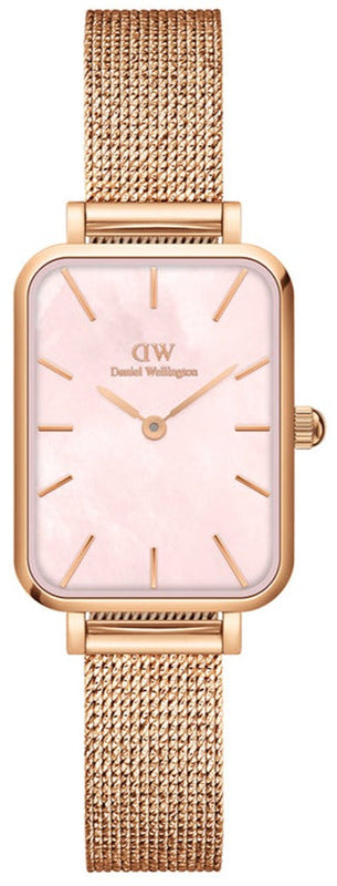 Buy Shop Daniel Wellington Quadro Pressed Melrose Pink Dial Pink Mesh Bracelet Watch For Women - DW00100510 USA Online