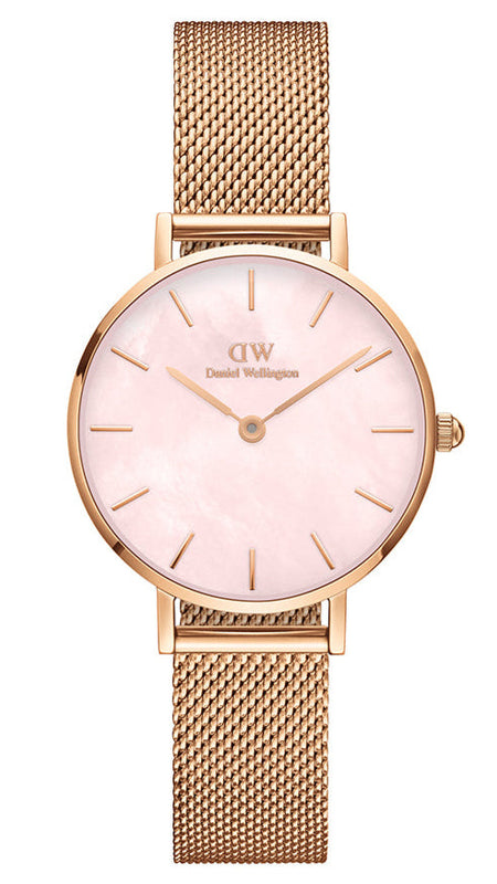 Buy Shop Daniel Wellington Petite Melrose Mother of Pearl Pink Dial Pink Mesh Strap Watch For Women - DW00100513 USA Online