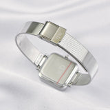 Daniel Wellington Quadro Studio Black Dial Silver Mesh Strap Watch For Women - DW00100522