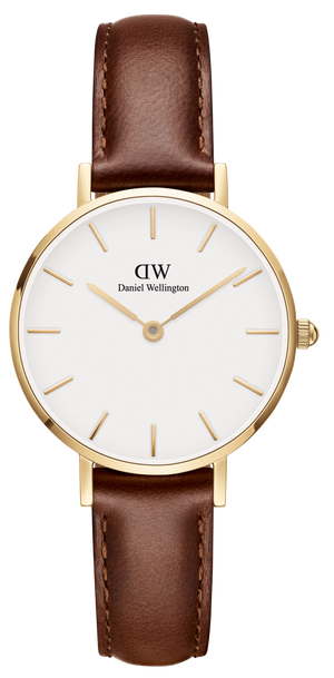 Buy Shop Daniel Wellington Classic Petite St Mawes White Dial Brown Leather Strap Watch For Women - DW00100231 USA Online
