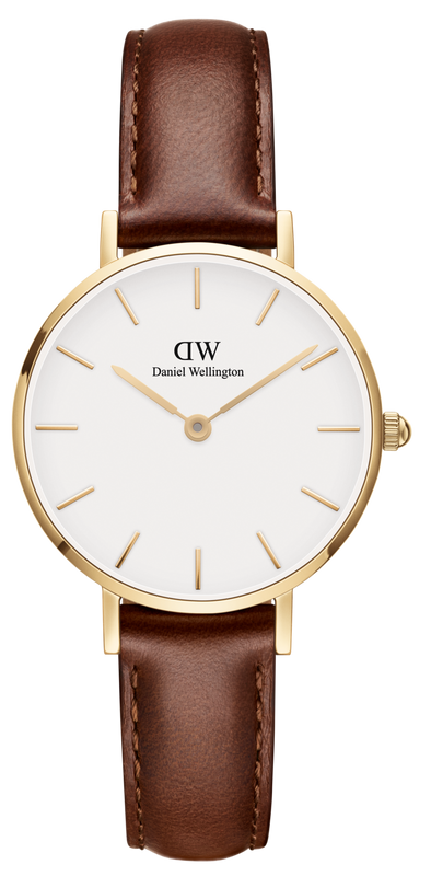 Buy Shop Daniel Wellington Classic Petite St Mawes White Dial Brown Leather Strap Watch For Women - DW00100231 USA Online