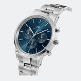 Buy Shop Daniel Wellington Iconic Chronograph Link Blue Dial Silver Steel Strap Watch For Men - DW00100644 USA Online