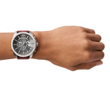 Buy Shop Diesel Mega Chief Chronograph Black Dial Brown Leather Strap Watch For Men - DZ4290 USA Online