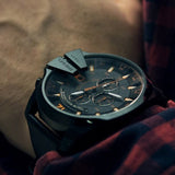 Buy Shop Diesel Mega Chief Chronograph Black Dial Black Leather Strap Watch For Men - DZ4291 USA Online