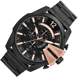 Buy Shop Diesel Mega Chief Chronograph Black Dial Black Steel Strap Watch For Men - DZ4309 USA Online