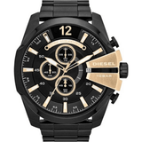 Buy Shop Diesel Mega Chief Chronograph Black Dial Black Steel Strap Watch For Men - DZ4338 USA Online