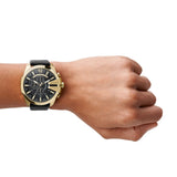 Buy Shop Diesel Mega Chief Chronograph Black Dial Black Leather Strap Watch For Men - DZ4344 USA Online