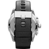 Buy Shop Diesel Mega Chief Chronograph Blue Dial Black Leather Strap Watch For Men - DZ4423 USA Online