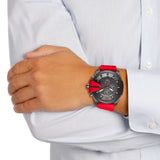 Buy Shop Diesel Mega Chief Chronograph Black Dial Red Silicone Strap Watch For Men - DZ4427 USA Online