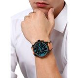 Buy Shop Diesel Mega Chief Chronograph Black Dial Brown Leather Strap Watch For Men - DZ4476 USA Online