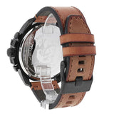 Buy Shop Diesel Mega Chief Chronograph Black Dial Brown Leather Strap Watch For Men - DZ4476 USA Online