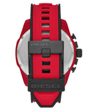 Buy Shop Diesel Mega Chief Chronograph Black Dial Red Rubber Strap Watch For Men - DZ4526 USA Online