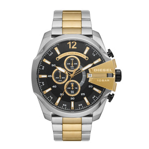 Buy Shop Diesel Mega Chief Chronograph Black Dial Two Tone Steel Strap Watch For Men - DZ4581 USA Online