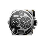 Buy Shop Diesel Mr Daddy Chronograph White Dial Black Leather Strap Watch For Men - DZ7125 USA Online