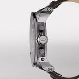 Buy Shop Diesel Mr Daddy Chronograph White Dial Black Leather Strap Watch For Men - DZ7125 USA Online